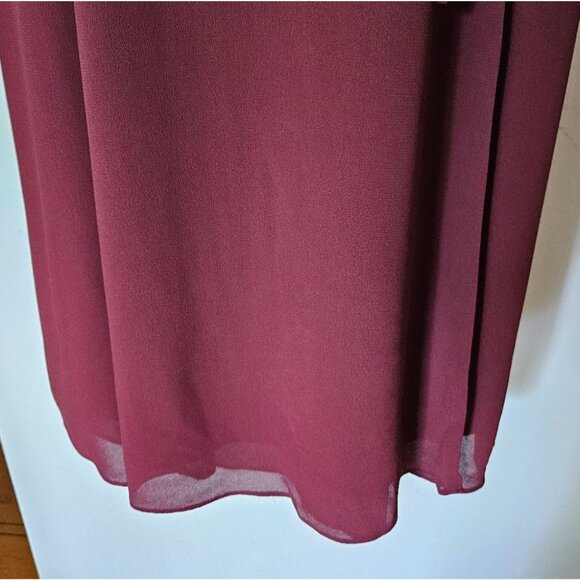 Aritzia Wilfred Lina Wrap Midi Dress Sz S Rust Red Crepe Flowy Feminine Timeless - Picture 7 of 11